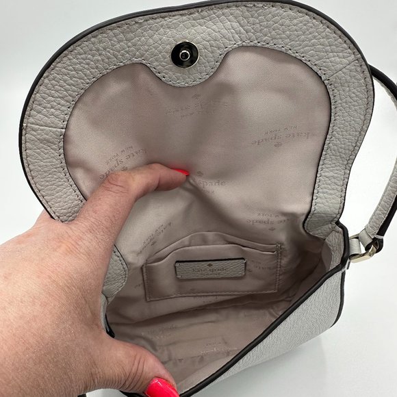 NWT Kate Spade Leila Mini Flap Crossbody - Quill Grey - Picture 8 of 11